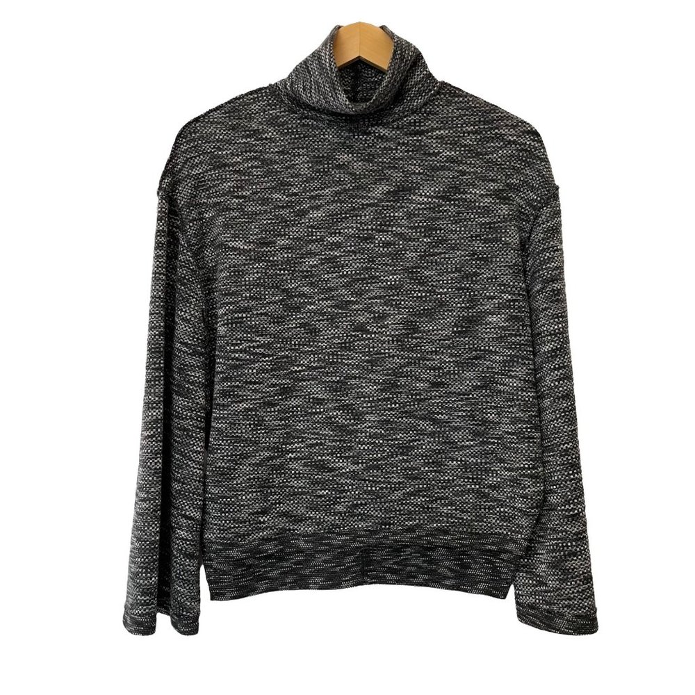 Free People Womens XS Sunny Days Turtleneck Sweater High Low Wide Sleeves Gray